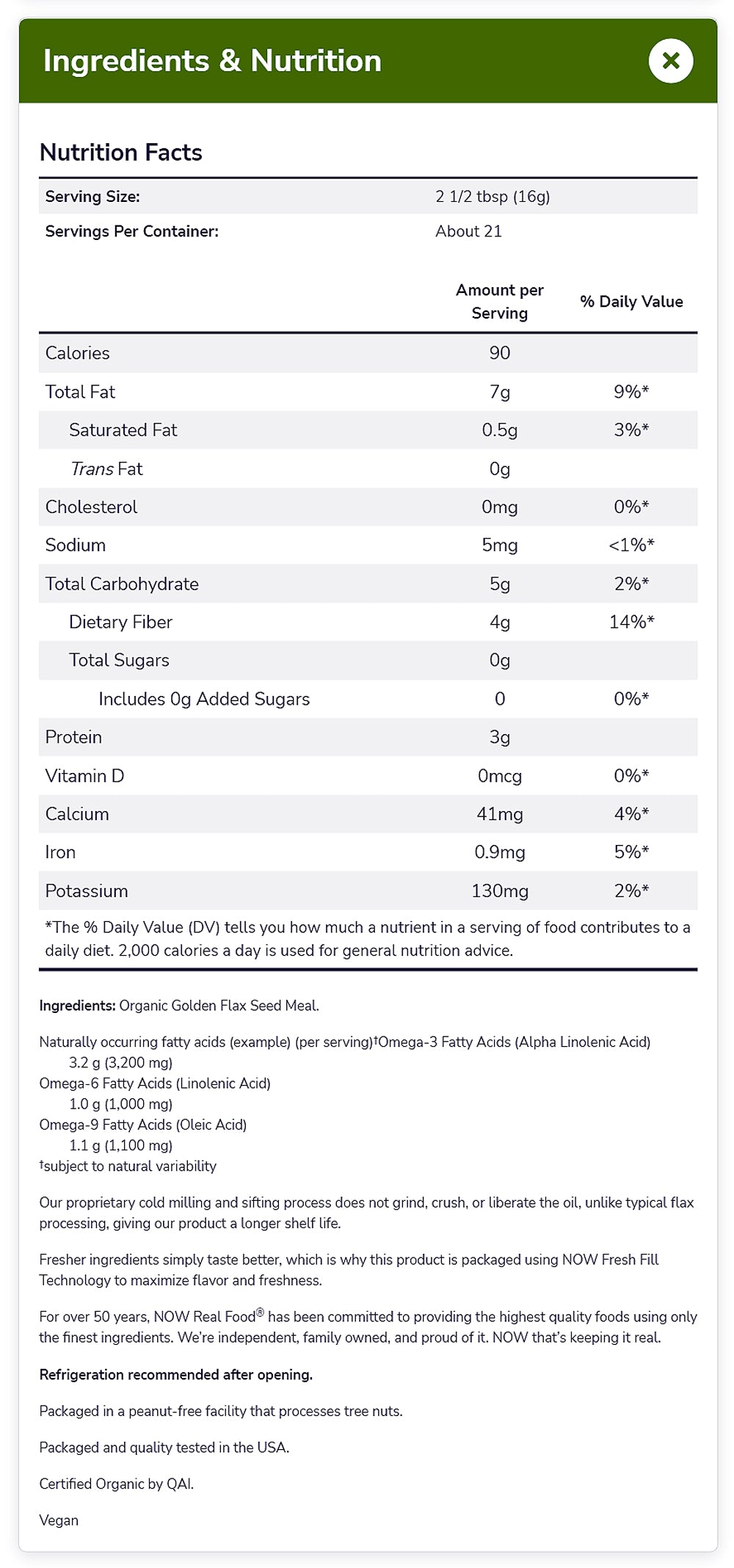 NOW Foods, Organic Golden Flax Seed Meal, Source of Essential Fatty Acids and Fiber, Cold-Processed, Certified Non-GMO, 22-Ounce (624 g) Natural Foods NOW Foods USA