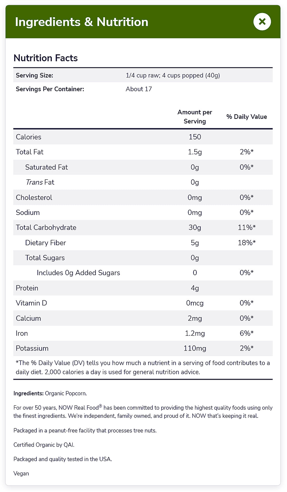 NOW Foods, Organic Popcorn, Non-GMO, No Additives or Preservatives, Source of Fiber, 24-Ounce (680 g) - Bloom Concept