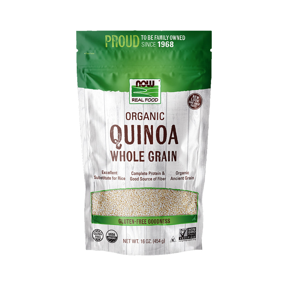NOW Foods, Organic Quinoa Whole Grain, Gluten-Free, Ancient Grain, Source of Protein and Fiber, 16-Ounce (454 g) - Bloom Concept