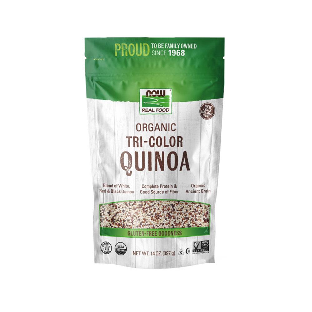 NOW Foods, Organic Tri-Color Quinoa, Gluten-Free, Non-GMO and Allergy-Friendly, Source of Protein and Iron, 14-Ounce (397g) - Bloom Concept