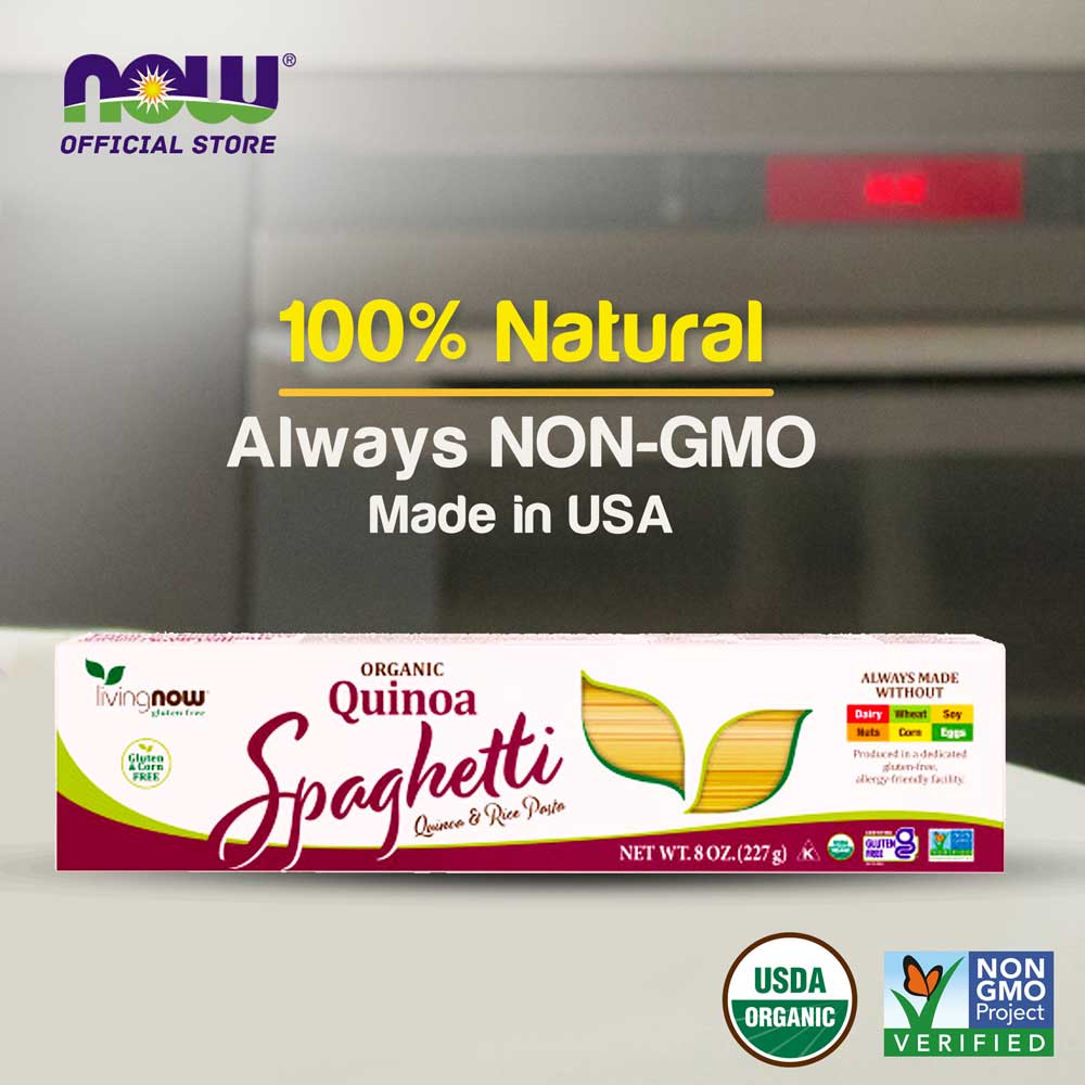 (50% OFF) NOW Foods, Organic Quinoa Spaghetti, Gluten-Free, Corn-Free, Non-GMO, Quinoa and Rice Pasta, 8-Ounce (227g)--Best by 01/25 - Bloom Concept