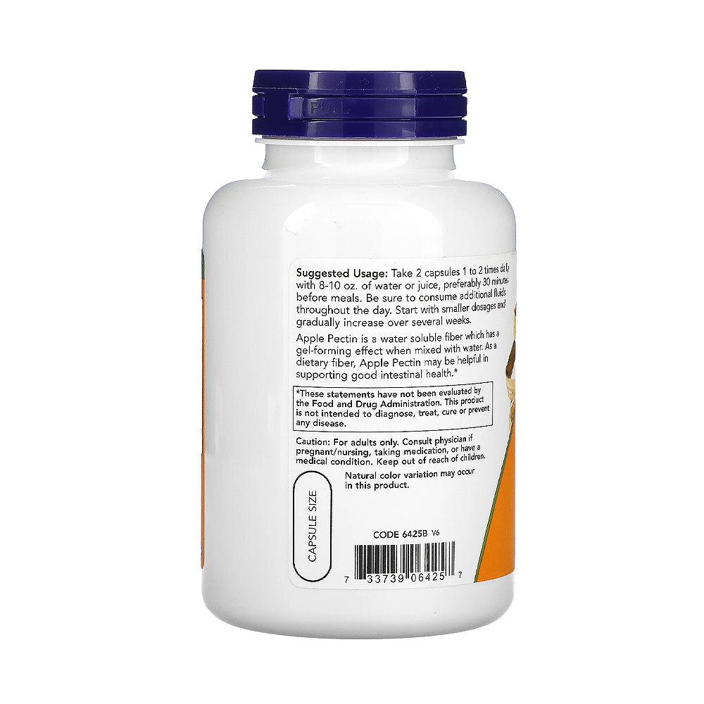 NOW Supplements, Apple Pectin 700 mg, Dietary Fiber, Intestinal Support*, 120 Veg Capsules Vitamins & Supplements NOW Foods USA