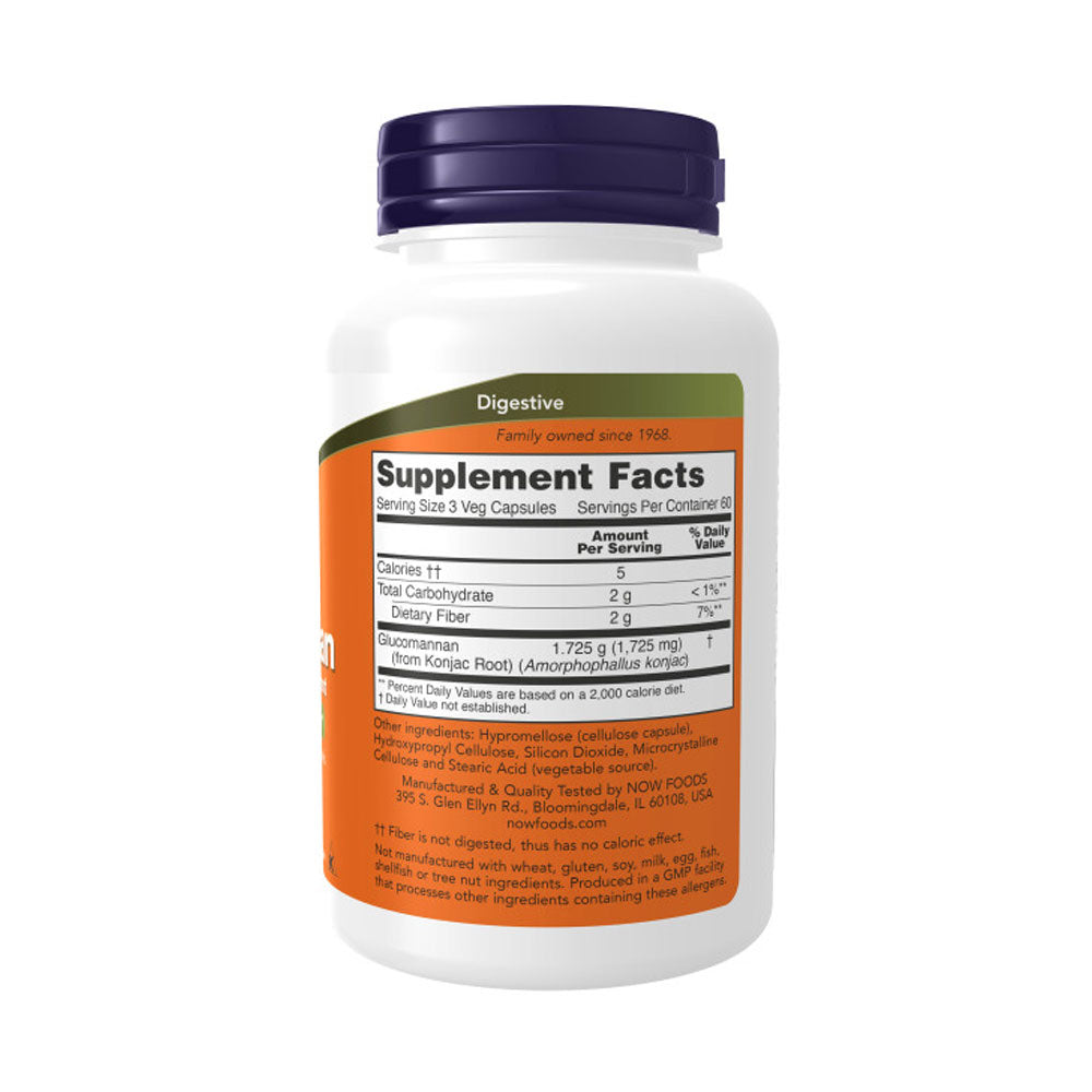 NOW Supplements, Glucomannan (Amorphophallus konjac) 575 mg, Supports Regularity*, Healthy Weight Management*, 180 Veg Capsules - Bloom Concept