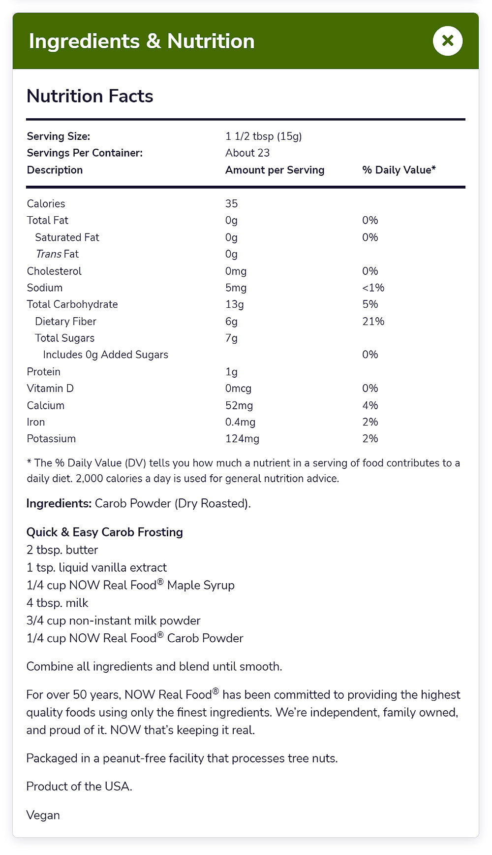 NOW Foods, Carob Powder, Dry Roasted, Additive-Free, Nutritious Substitute for Chocolate, 12-Ounce (340g) - Bloom Concept