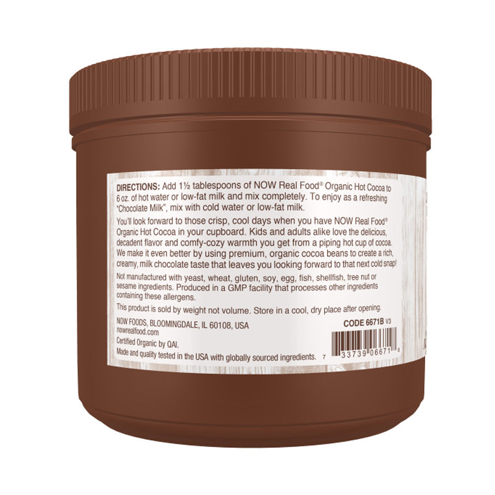 NOW Foods, Cocoa Cocoa Lovers™ Organic Hot Cocoa, Instant, Rich Milk Chocolate Taste, Low-Fat and Gluten-Free, 14-Ounce (297g) - Bloom Concept