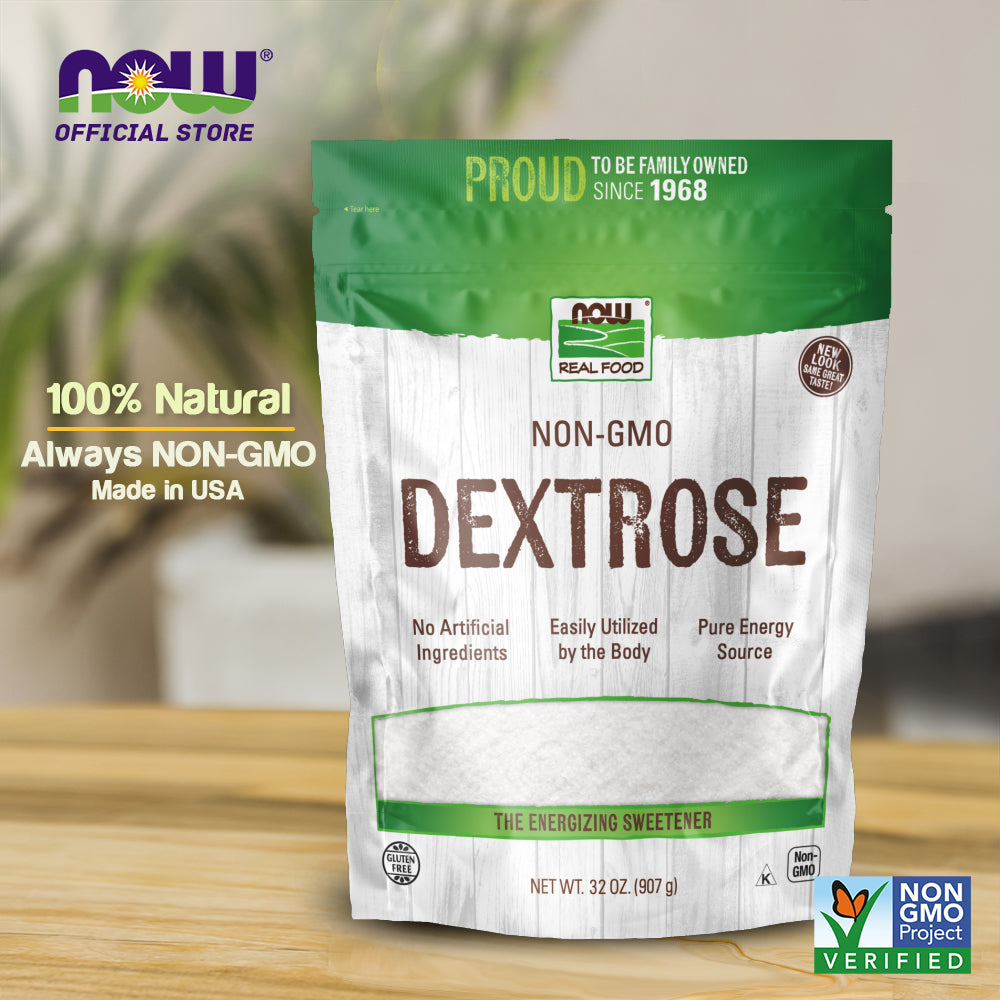 NOW Foods, Dextrose, Pure and Natural Sweetener, Easily Utilized by the Body, Energy Source, 32-Ounce (907 g) - Bloom Concept