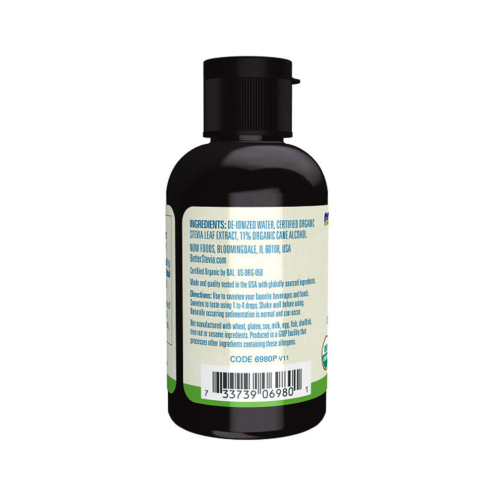 NOW Foods, Certified Organic BetterStevia Liquid, Zero-Calorie Liquid Sweetener, Low Glycemic Impact, Certified Non-GMO, 2-Ounce (60 ml) - Bloom Concept