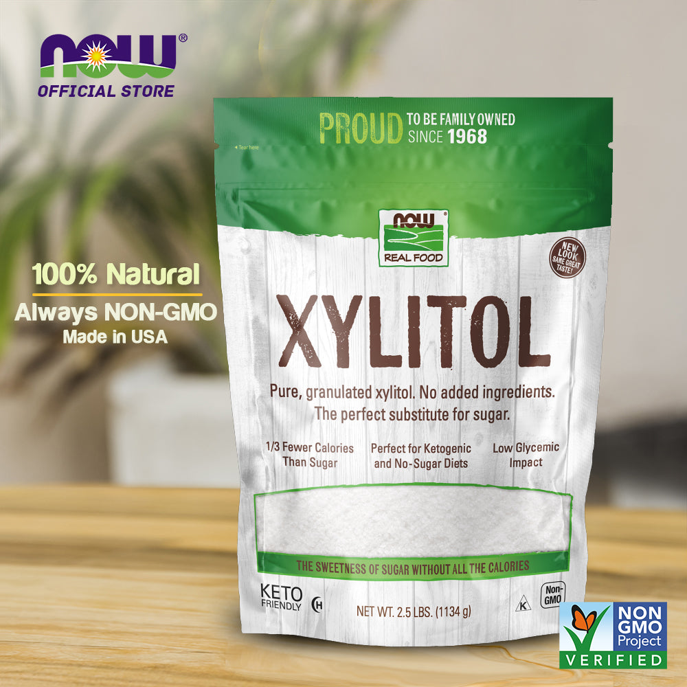 NOW Foods, Xylitol, Pure with No Added Ingredients, Keto-Friendly, Low Glycemic Impact, Low Calorie, 2.5-Pound (1134 g) - Bloom Concept