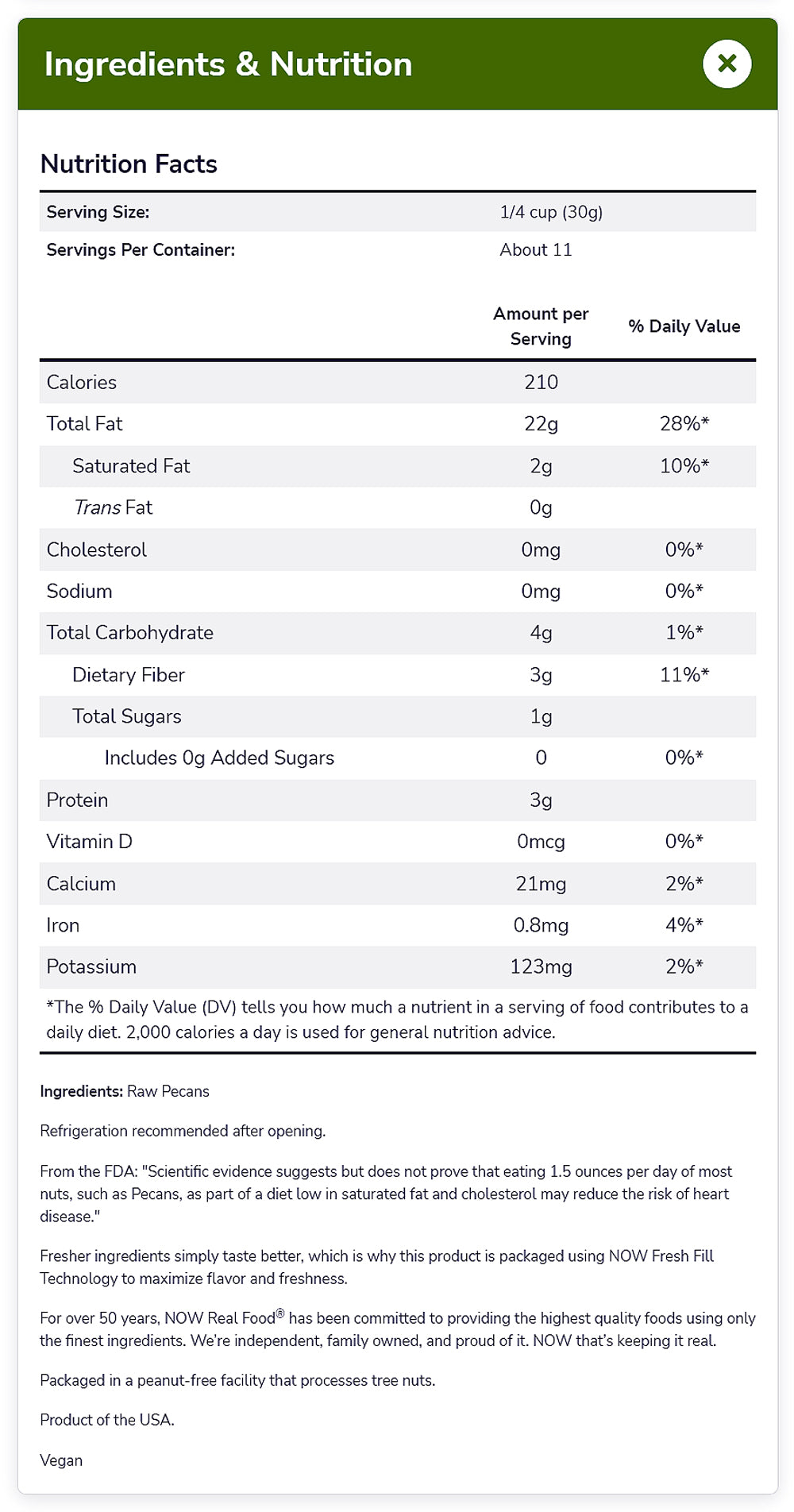 NOW Foods, Pecans, Raw and Unsalted, Halves and Pieces, Natural Source of Essential Fatty Acids, Grown in the USA, 12-Ounce (340 g) - Bloom Concept
