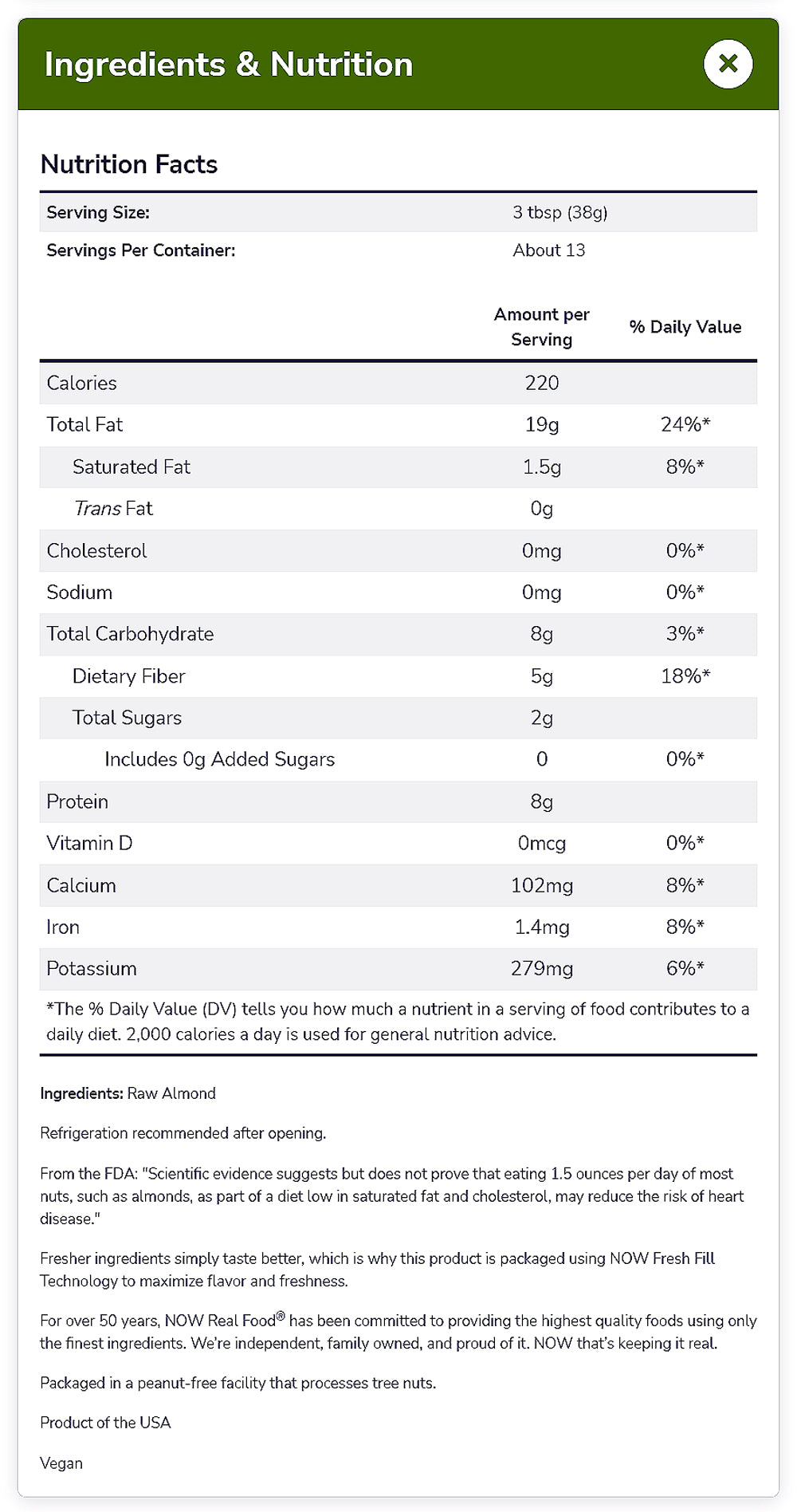 NOW Foods, Almonds, Raw and Unsalted, Source of Protein, Grown in the USA, 16-Ounce (454g) Natural Foods NOW Foods USA