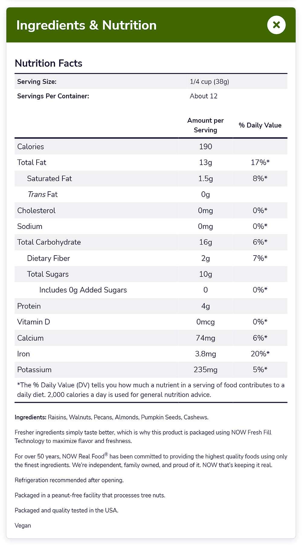 NOW Foods, Raw Energy Nut Mix, Unsalted Mix of Raisins, Walnuts, Peacans, Almonds, Pumpkin Seeds and Cashews, (454g) - Bloom Concept