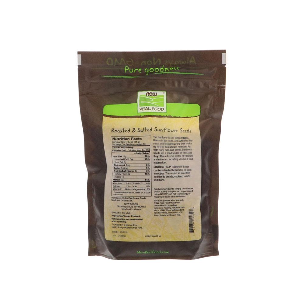 Now Foods, Roasted Sunflower Seeds, Salted, 16 oz (454 g) - Bloom Concept