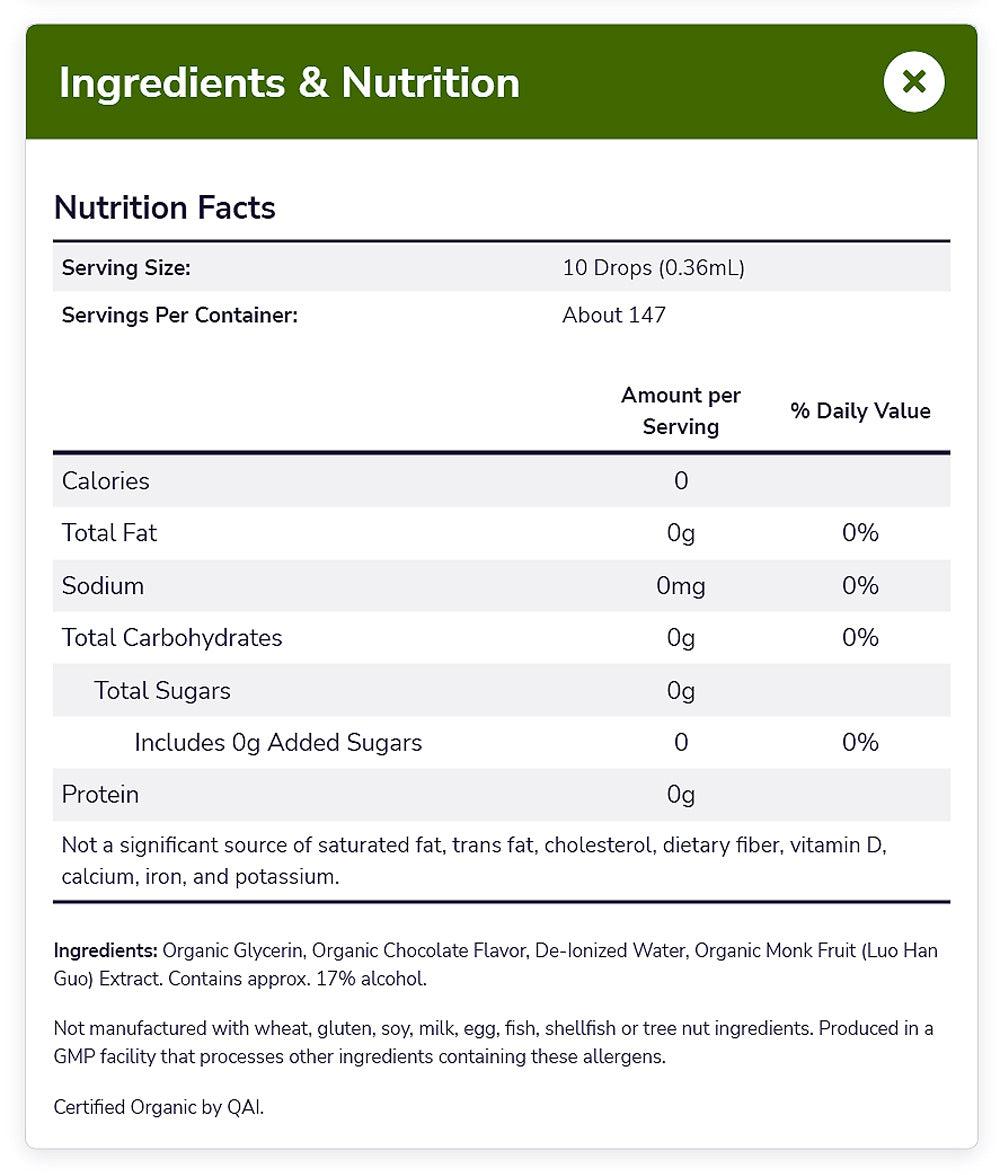 (Best by 01/26) NOW Foods, Organic Liquid Monk Fruit, Chocolate, Zero-Calorie Sweetener, 1.8-Ounce (53ml) Natural Foods NOW Foods USA