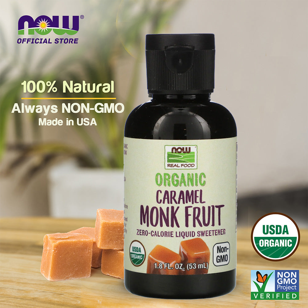 (30% OFF) NOW Foods, Organic Liquid Monk Fruit, Zero-Calorie Sweetener, Caramel, 1.8-Ounce (53ml)--Best by 01/24 - Bloom Concept
