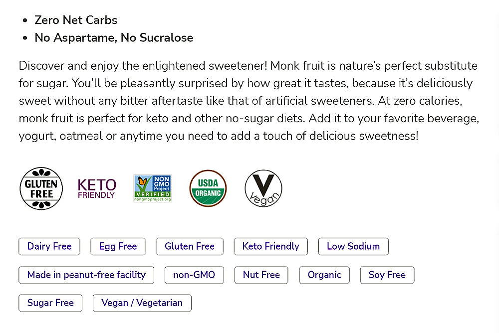 NOW Foods, Organic Monk Fruit, Zero-Calorie Sweetener, Gluten-Free and Non-GMO, 70 Packets Natural Foods NOW Foods USA