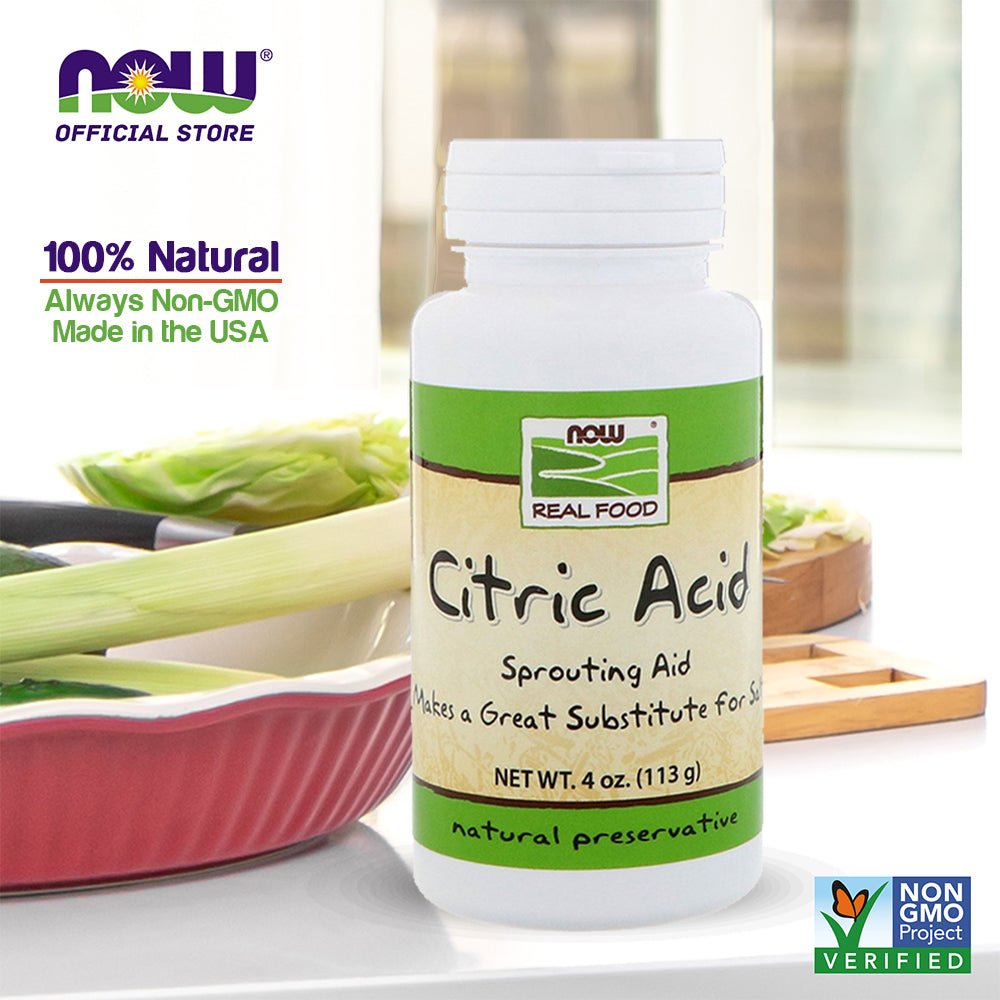 NOW Foods, Citric Acid, Sprouting Aid, Great Substitute for Salt, Preservative Found in Citrus Fruits, 4-Ounce (113g) - Bloom Concept