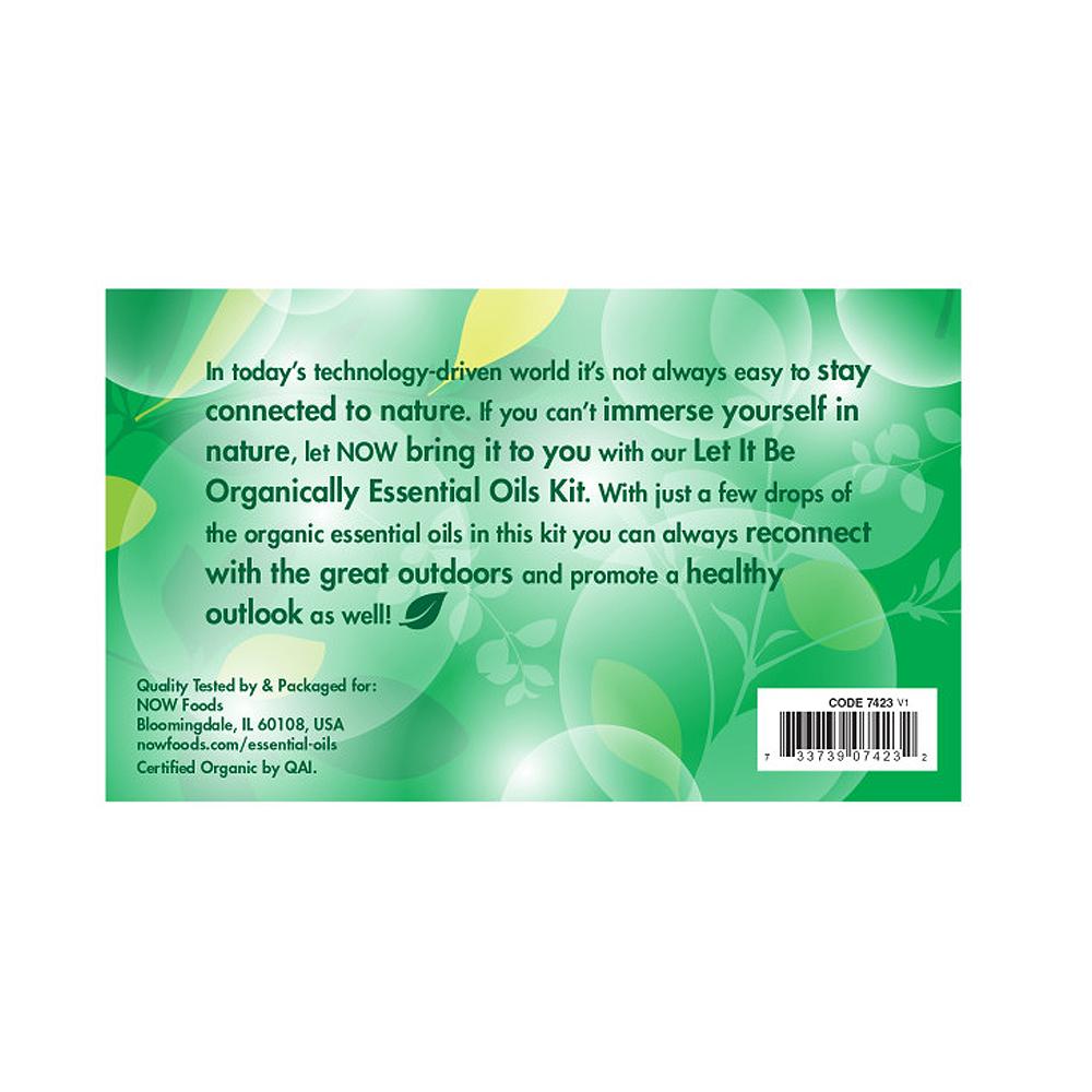 NOW Let It Be Organically Kit, 4x10ml Including: Organic Lavender, Organic Tea Tree, Organic Peppermint and Organic Lemon Essential Oils - Bloom Concept
