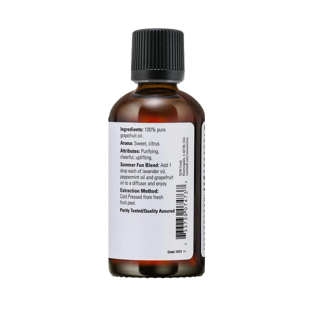 NOW Essential Oils, Grapefruit Oil, Sweet Citrus Aromatherapy Scent, Cold Pressed, 100% Pure, Vegan, Child Resistant Cap, 4-Ounce (118 ml) Essential oils NOW Foods USA