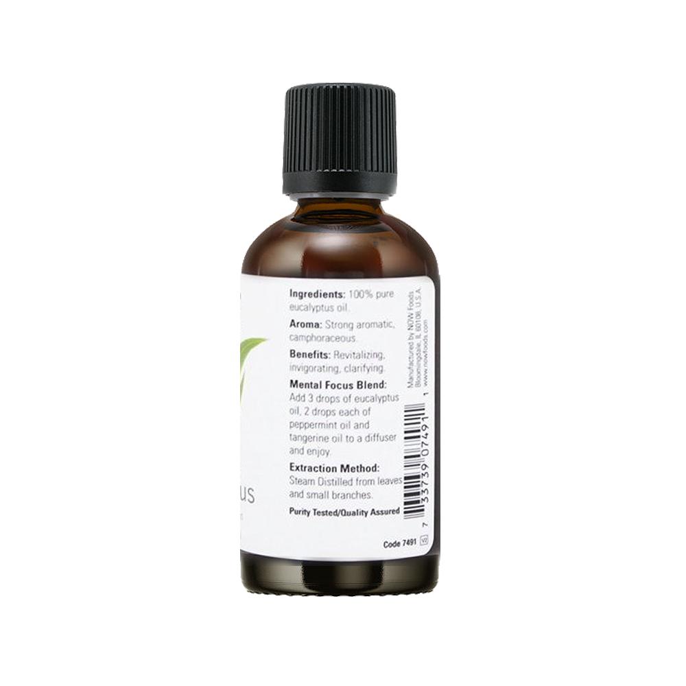 NOW Essential Oils, Eucalyptus Oil, Clarifying Aromatherapy Scent, Steam Distilled, 100% Pure, Vegan, Child Resistant Cap, 2-Ounce (59 ml) Essential oils NOW Foods USA