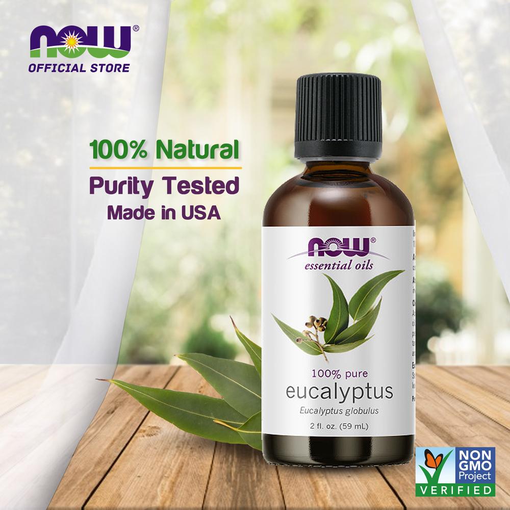 NOW Essential Oils, Eucalyptus Oil, Clarifying Aromatherapy Scent, Steam Distilled, 100% Pure, Vegan, Child Resistant Cap, 2-Ounce (59 ml) - Bloom Concept