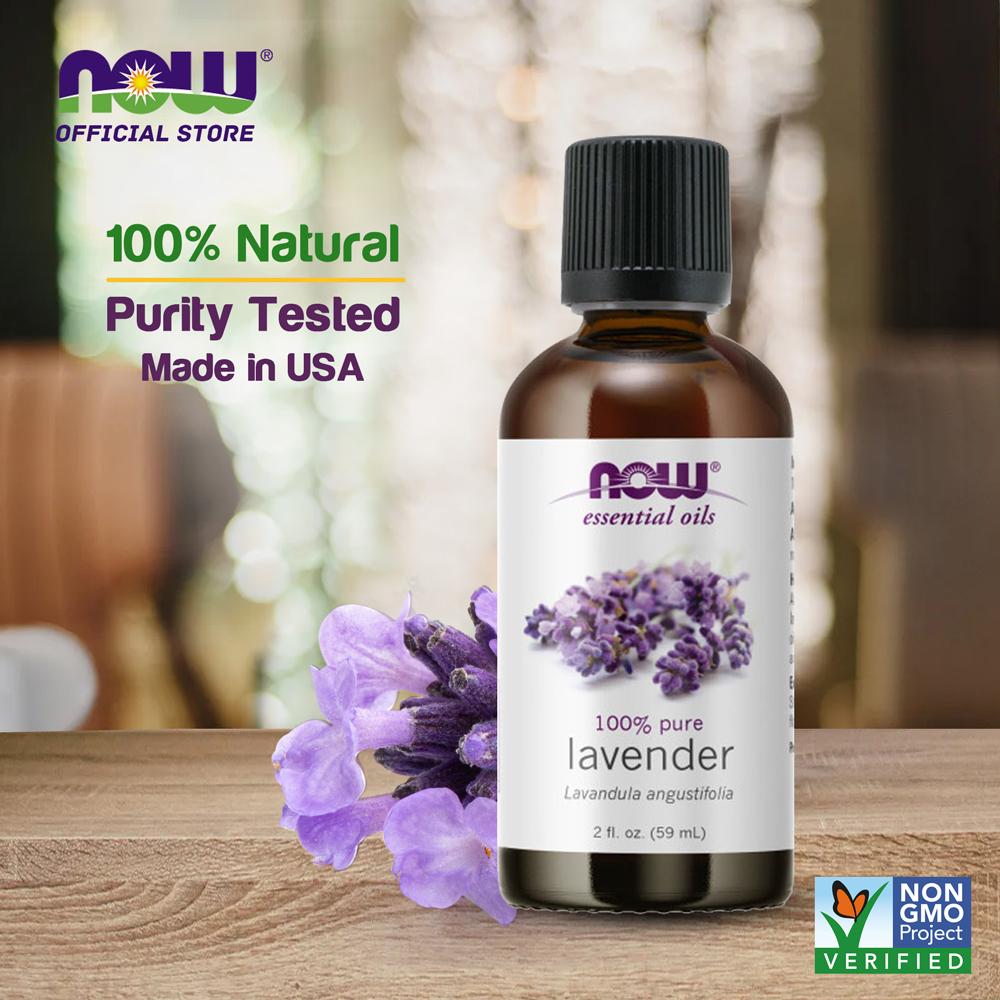 NOW Essential Oils, Lavender Oil, Soothing Aromatherapy Scent, Steam Distilled, 100% Pure, Vegan, Child Resistant Cap, 2-Ounce (59ml) Essential oils NOW Foods USA