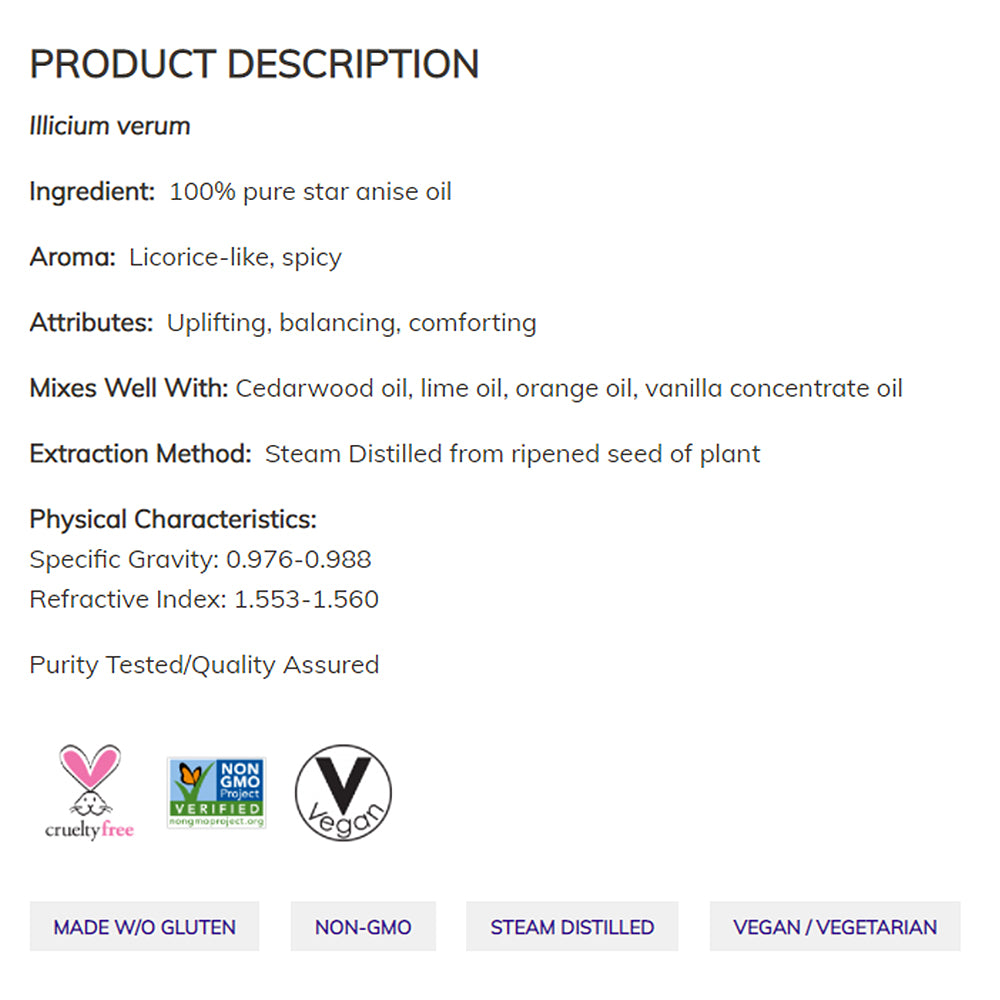 NOW FOODS Essential Oils, Anise Oil, Balancing Aromatherapy Scent, Steam Distilled, 100% Pure, Vegan, Child Resistant Cap, 1-Ounce (30 ml) Essential oils NOW Foods USA