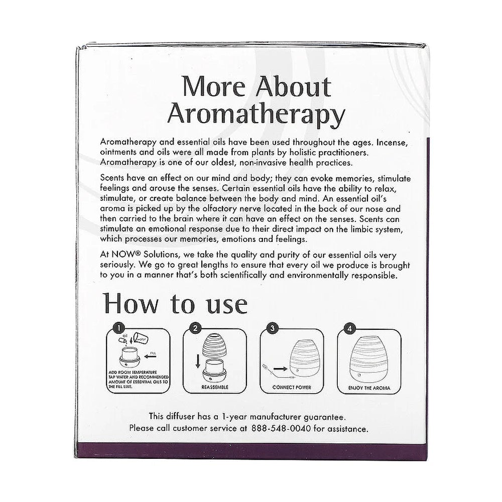 NOW Essential Oils, Ultrasonic USB Aromatherapy Oil Diffuser, Extremely Quiet, Heat Free, and Easy to Clean, Color Changing LED Diffuser Diffuser NOW Foods USA