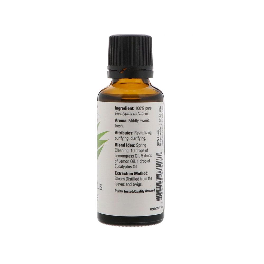 NOW Essential Oils, Eucalyptus Radiata Oil, Revitilizing Aromatherapy Scent, Steam Distilled, 100% Pure, Vegan, Child Resistant Cap, 1-Ounce (30ml) - Bloom Concept