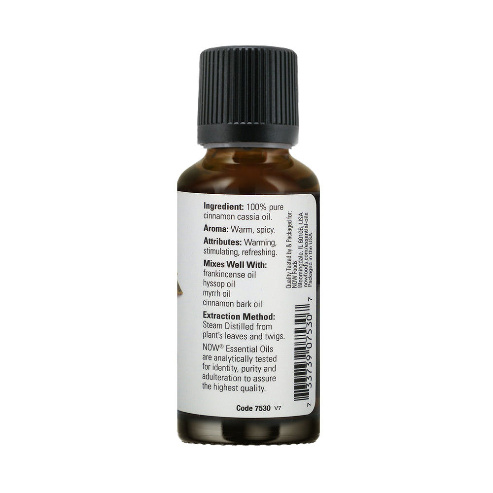 NOW FOODS Essential Oils, Cinnamon Cassia Oil, Warming Aromatherapy Scent, Steam Distilled, 100% Pure, Vegan, Child Resistant Cap, 1-Ounce (30 ml) Essential oils NOW Foods USA