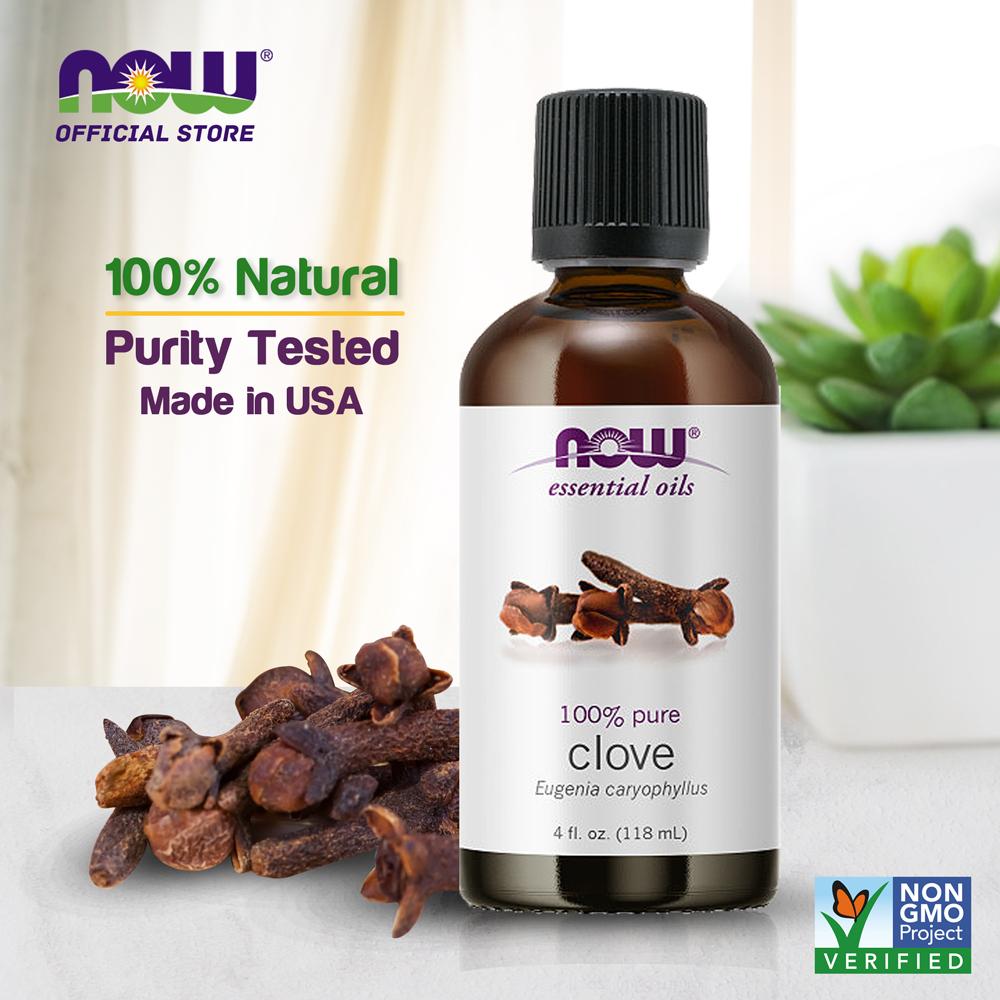 NOW Essential Oils, Clove Oil, Balancing Aromatherapy Scent, Steam Distilled, 100% Pure, Vegan, Child Resistant Cap, 4-Ounce (118 ml) - Bloom Concept