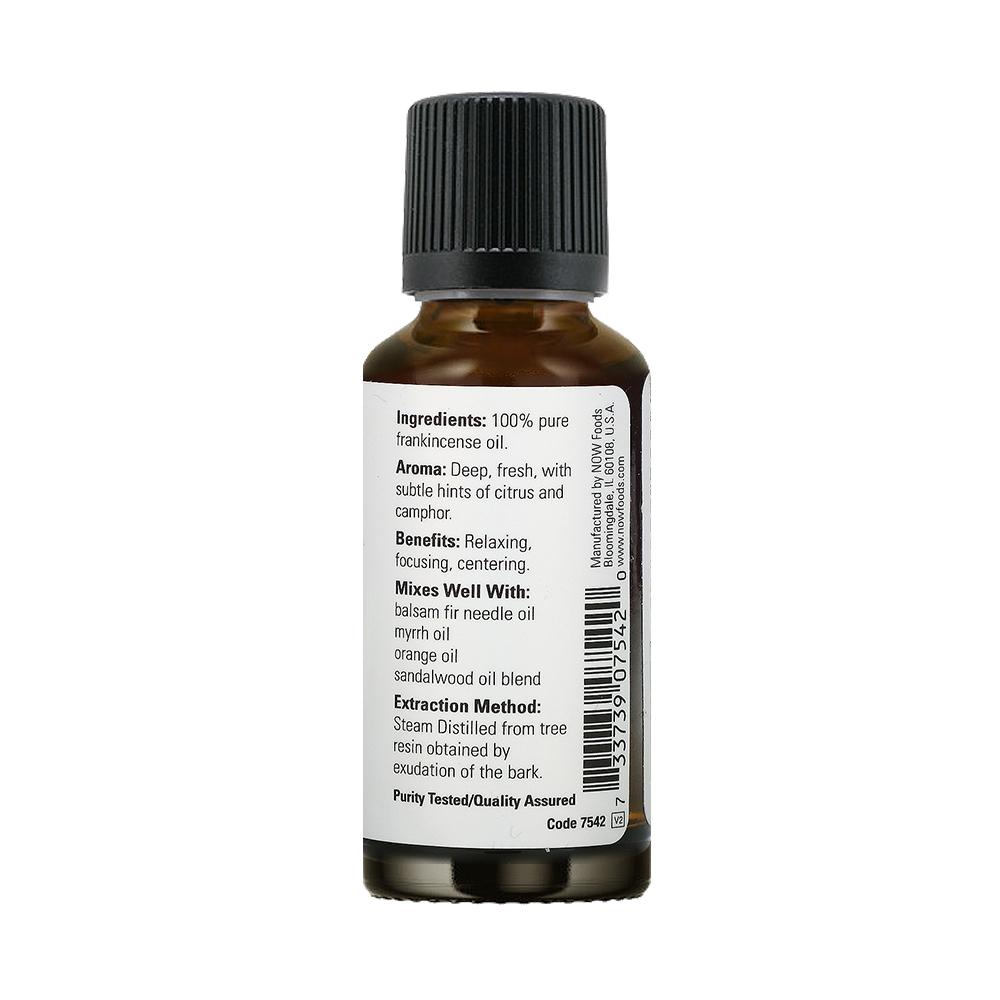 NOW Essential Oils, Frankincense Oil, Centering Aromatherapy Scent, Steam Distilled, 100% Pure, Vegan, Child Resistant Cap, 1-Ounce (30 ml) - Bloom Concept