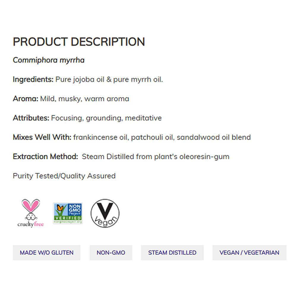 NOW Essential Oils, Myrrh Oil Blend, Meditative Aromatherapy Scent, Steam Distilled, 100% Pure, Vegan, Child Resistant Cap, 1-Ounce (30ml) Essential oils NOW Foods USA