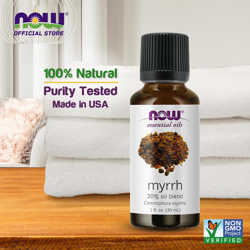 NOW Essential Oils, Myrrh Oil Blend, Meditative Aromatherapy Scent, Steam Distilled, 100% Pure, Vegan, Child Resistant Cap, 1-Ounce (30ml) Essential oils NOW Foods USA