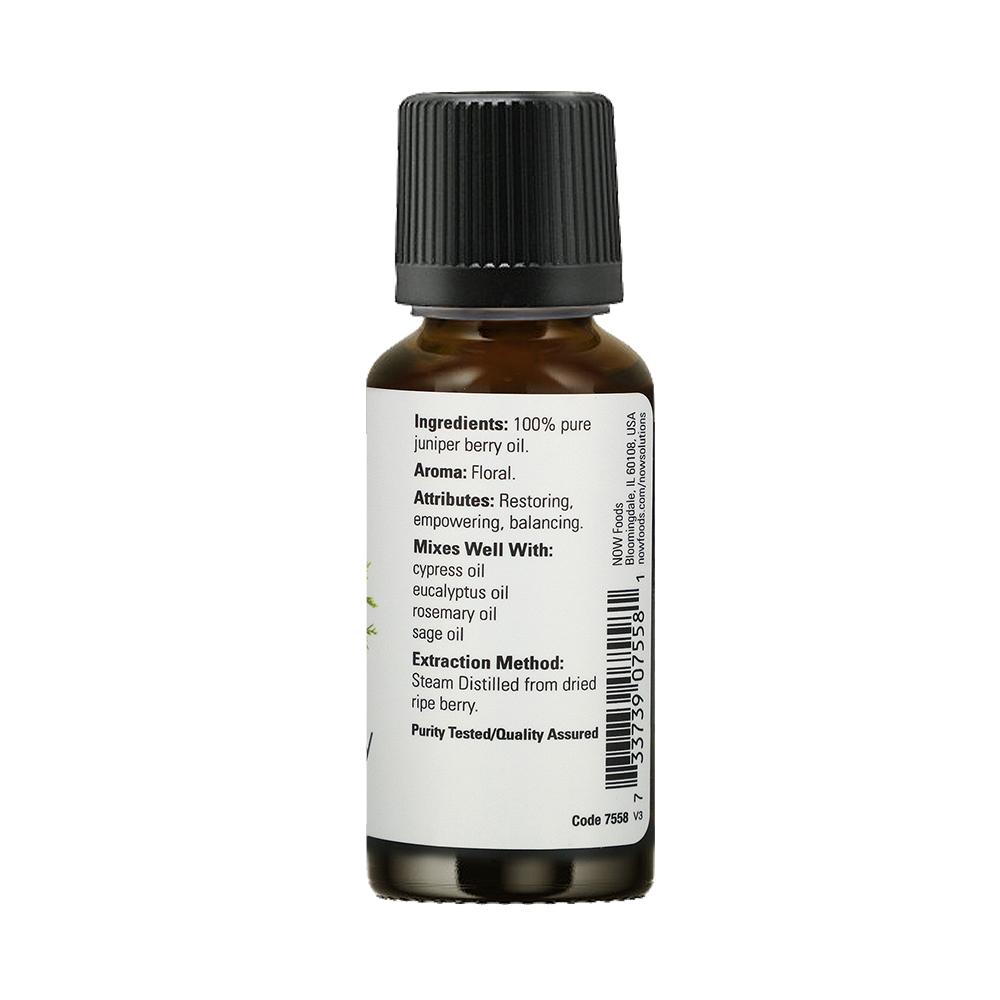 NOW Essential Oils, Juniper Berry Oil, Restoring Aromatherapy Scent, Steam Distilled, 100% Pure, Vegan, Child Resistant Cap, 1-Ounce (30ml) - Bloom Concept