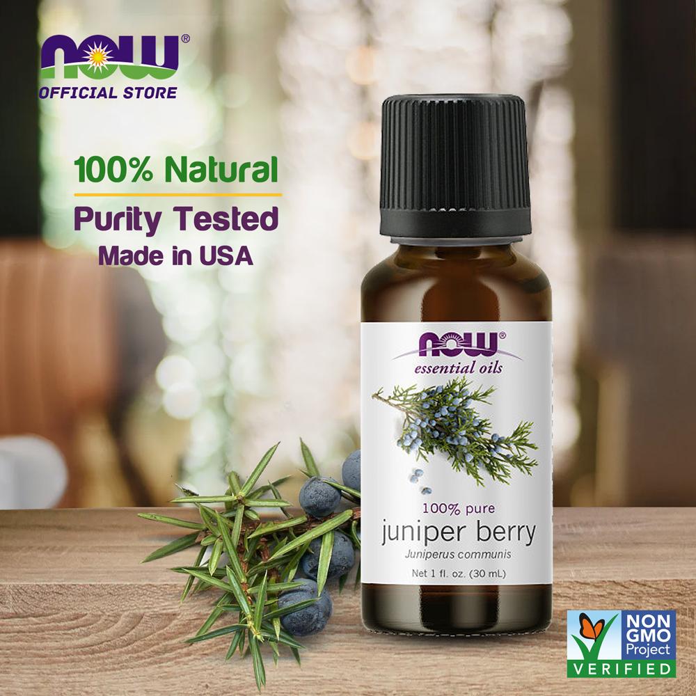 NOW Essential Oils, Juniper Berry Oil, Restoring Aromatherapy Scent, Steam Distilled, 100% Pure, Vegan, Child Resistant Cap, 1-Ounce (30ml) - Bloom Concept
