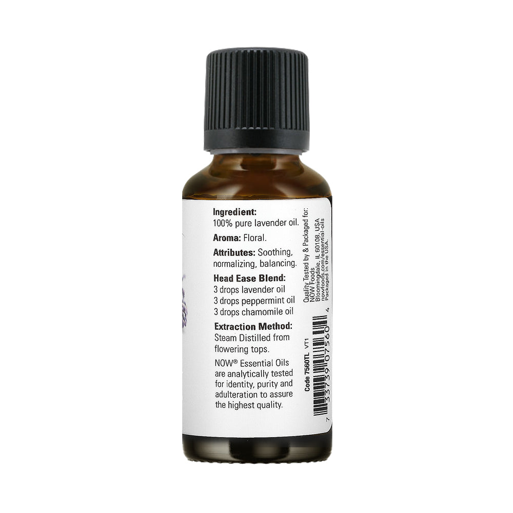 NOW Essential Oils, Lavender Oil, Soothing Aromatherapy Scent, Steam Distilled, 100% Pure, Vegan, Child Resistant Cap, 1-Ounce (30 ml) Essential oils NOW Foods USA