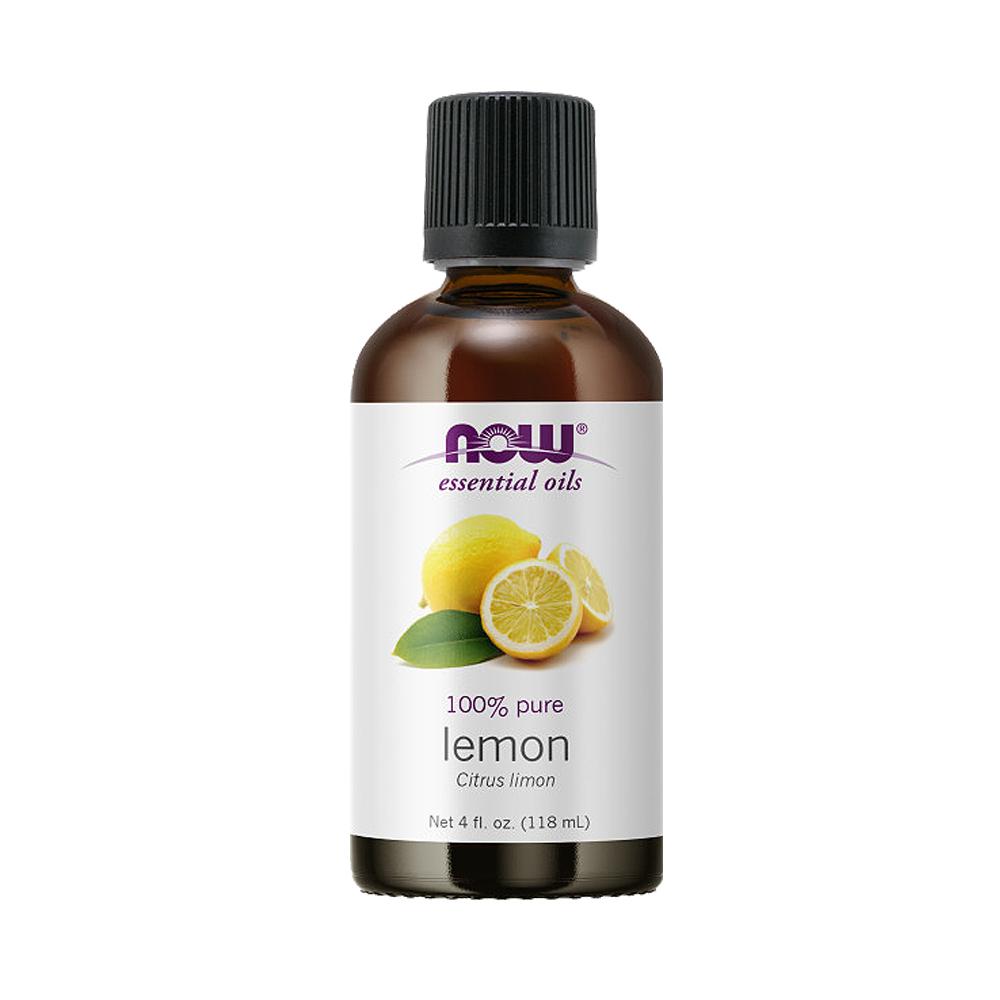 NOW FOODS Essential Oils, Lemon Oil, Cheerful Aromatherapy Scent, Cold Pressed, 100% Pure, Vegan, Child Resistant Cap, 4-Ounce (118 ml) Essential oils NOW Foods USA