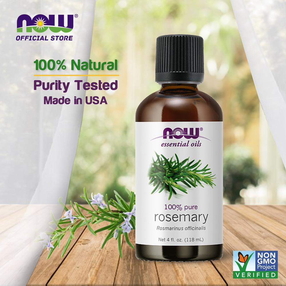 NOW FOODS Essential Oils, Rosemary Oil, Purifying Aromatherapy Scent, Steam Distilled, 100% Pure, Vegan, Child Resistant Cap, 4-Ounce (30 ml)(118 ml) - Bloom Concept