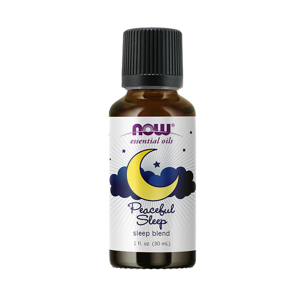 NOW Essential Oils, Peaceful Sleep Oil Blend, Relaxing Aromatherapy Scent, Blend of Pure Essential Oils, Vegan, Child Resistant Cap, 1-Ounce (30ml) Essential oils NOW Foods USA