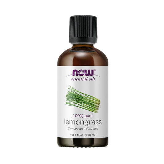 (Best by 07/24) NOW Essential Oils, Lemongrass Oil, Uplifting Aromatherapy Scent, 100% Pure, Vegan, 4oz (118 ml) - Bloom Concept