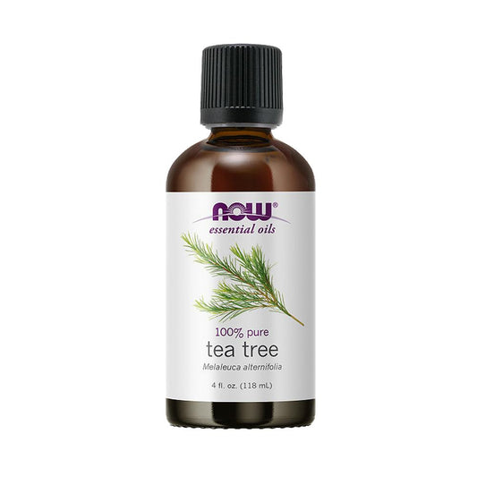 NOW Essential Oils, Tea Tree Oil, Cleansing Aromatherapy Scent, Steam Distilled, 100% Pure, Vegan, 4-Ounce (118ml) - Bloom Concept