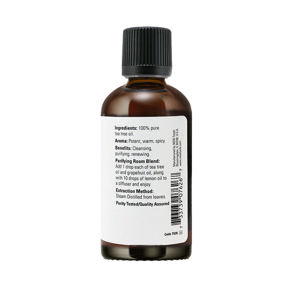 (Best by 02/24) NOW Essential Oils, Tea Tree Oil, Cleansing Aromatherapy Scent, Steam Distilled, 100% Pure, Vegan, 4-Ounce (118ml) - Bloom Concept