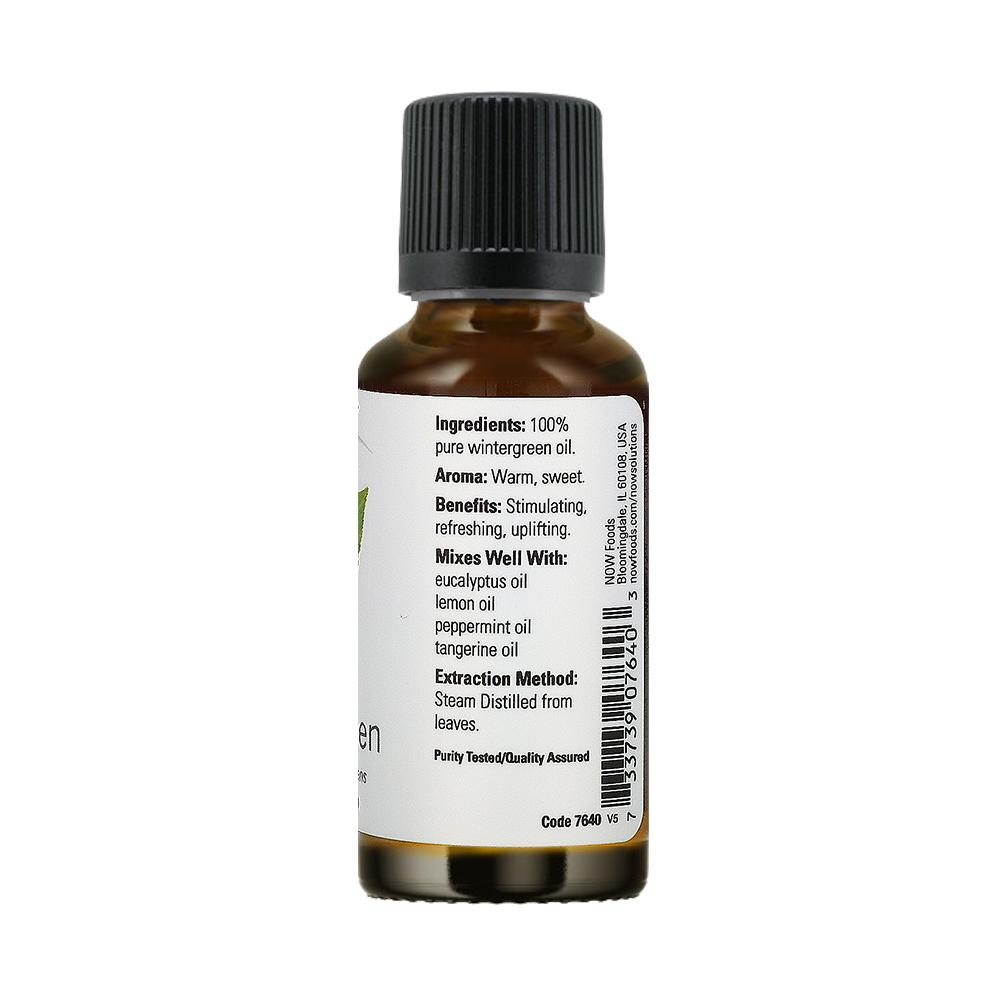 NOW Essential Oils, Wintergreen Oil, Stimulating Aromatherapy Scent, Steam Distilled, 100% Pure, Vegan, Child Resistant Cap, 1-Ounce (30ml) Essential oils NOW Foods USA