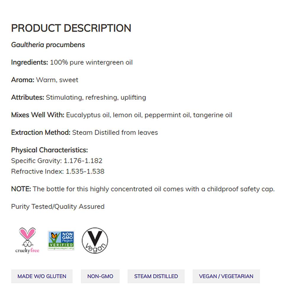 NOW Essential Oils, Wintergreen Oil, Stimulating Aromatherapy Scent, Steam Distilled, 100% Pure, Vegan, Child Resistant Cap, 1-Ounce (30ml) Essential oils NOW Foods USA