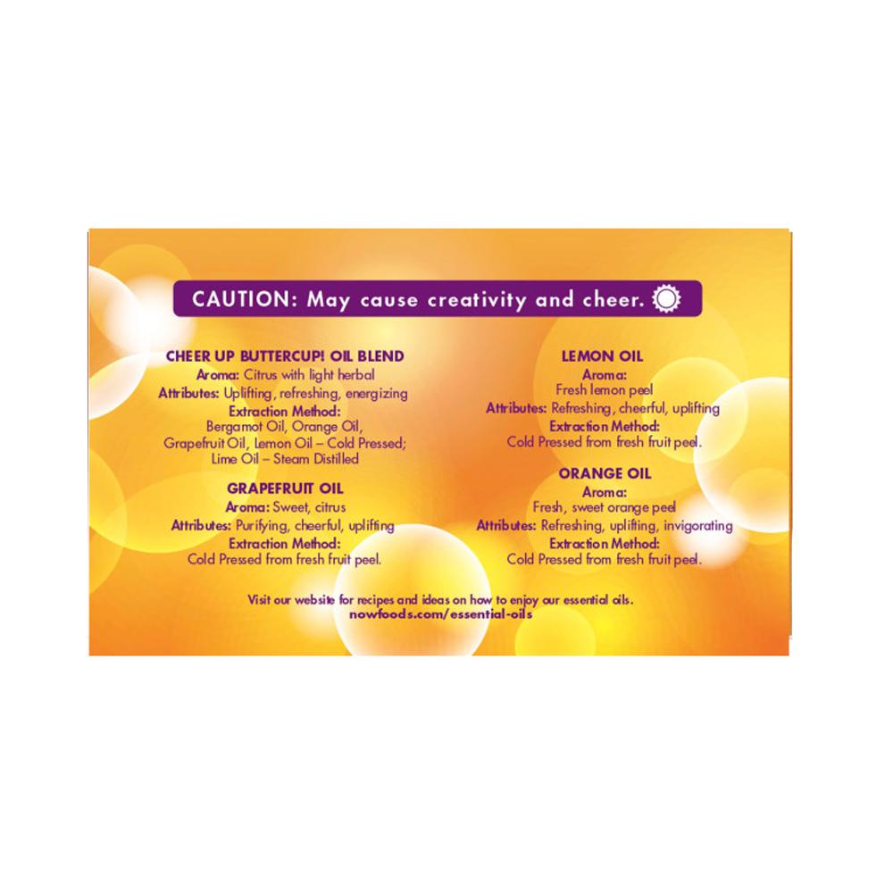 NOW Put Some Pep in Your Step Uplifting Aromatherapy Kit, 4x10ml Incl Orange Oil, Lemon Oil, Grapefruit Oil and Cheer Up Buttercup Oil Blend Essential oils NOW Foods USA