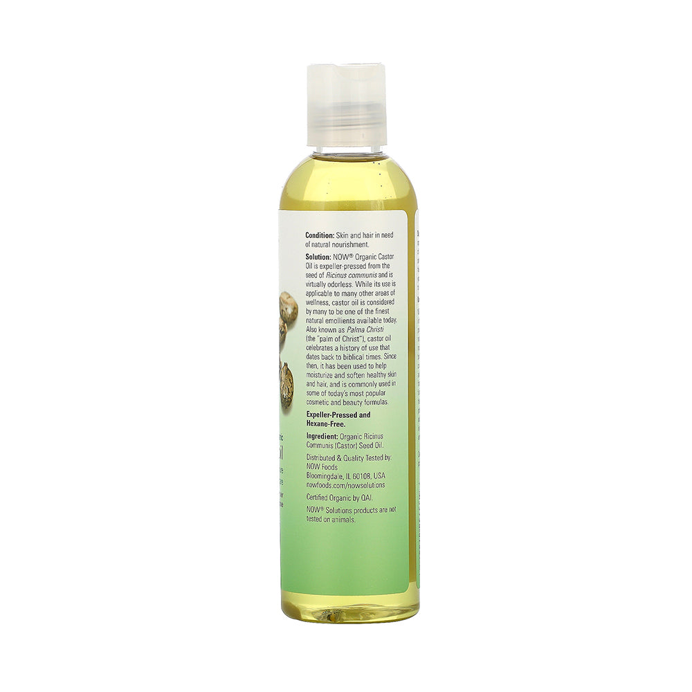 NOW Solutions, Organic Castor Oil, 100% Pure Versatile Skin Care, Multi-Purpose Skin Softener, 8-Ounce (237 ml) Personal Care NOW Foods USA