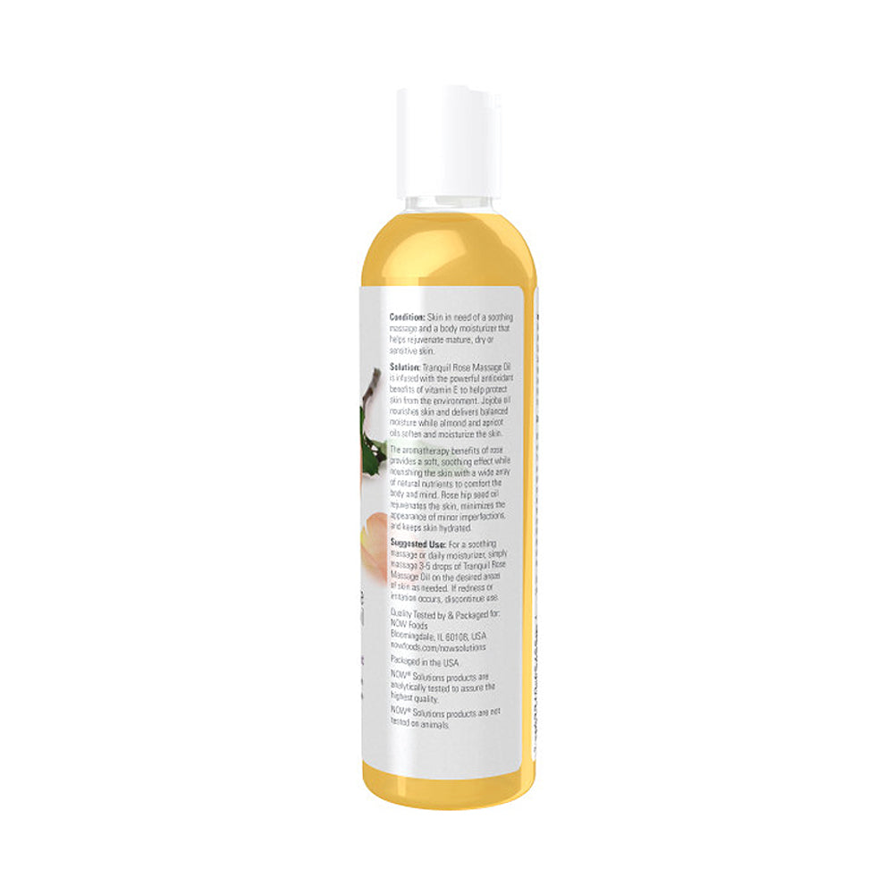 NOW Solutions, Tranquil Rose Massage Oil, Body Moisturizer for Dry Sensitive Skin, Promotes Healthy-Looking Skin, 8-Ounce (237 ml) - Bloom Concept