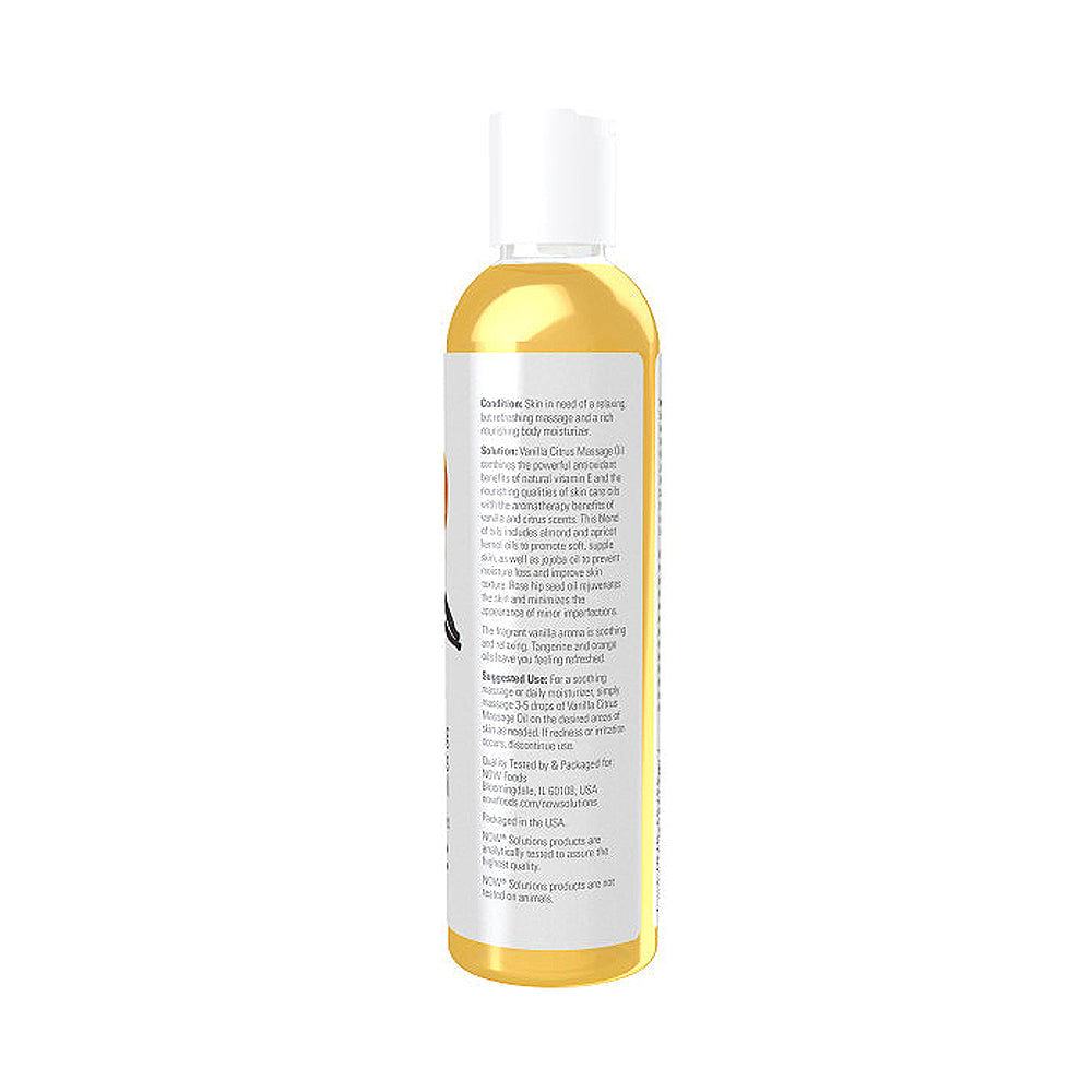 NOW Solutions, Refreshing Vanilla Citrus Massage Oil, Skin Rejuvenating Blend, Supple Skin, 8-Ounce (237 ml) Personal Care NOW Foods USA