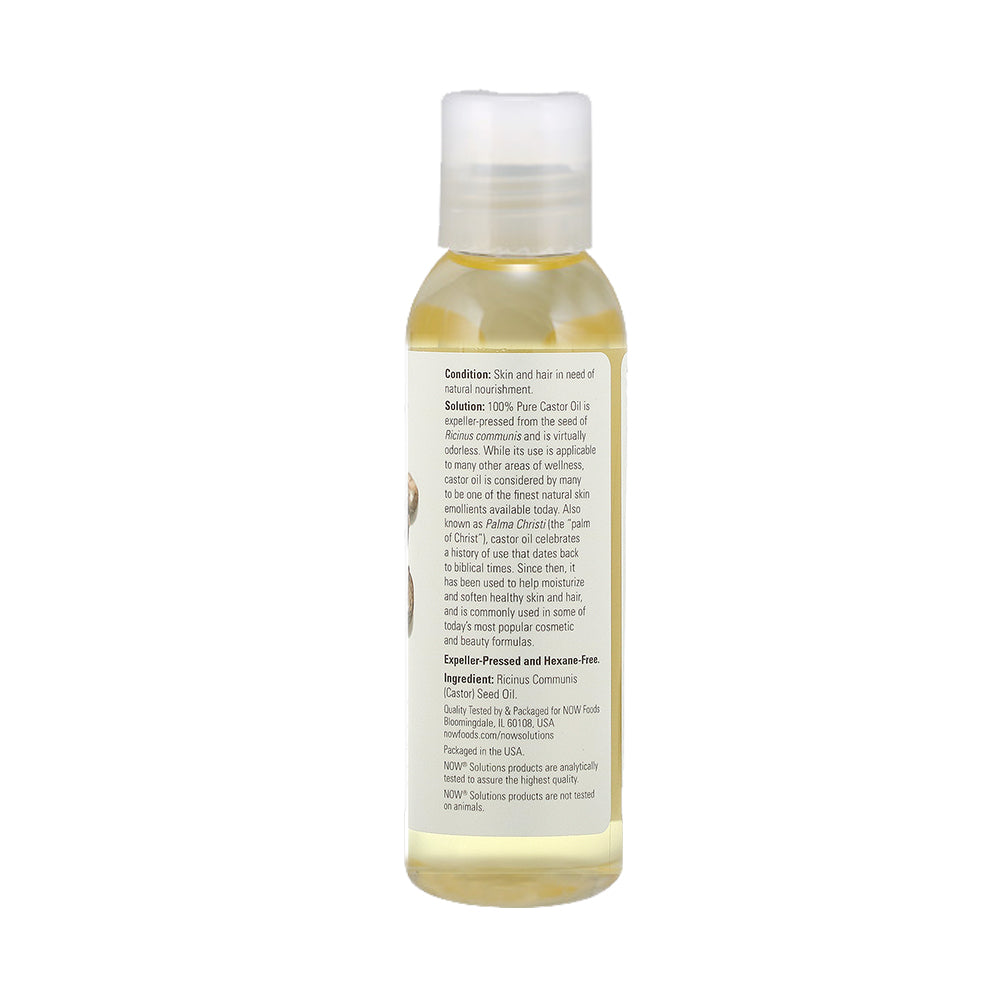 NOW Foods Castor Oil, 100% Pure Versatile Skin Care, Multi-Purpose Skin Softener, (118ml) - Bloom Concept