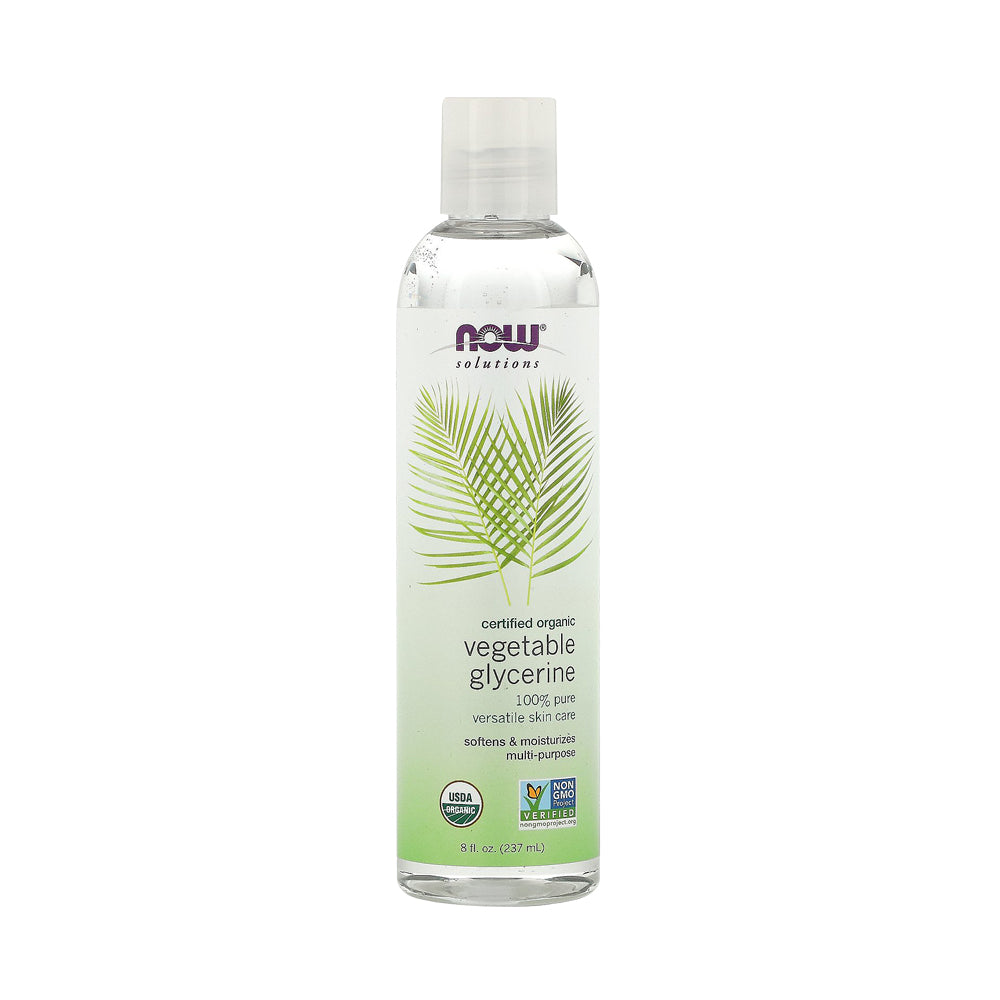 NOW Solutions, Organic Vegetable Glycerin Oil, 100% Pure, Softening and Moisturizing Multi-Purpose Skin Care, 8-Ounce (237ml) - Bloom Concept